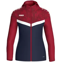 Jako Damen Kapuzenjacke Iconic marine/chili rot 42