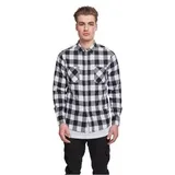 URBAN CLASSICS Flanellhemd Schwarz/Weiß L