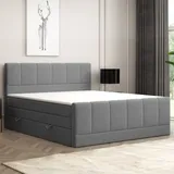 möbel punkt Boxspringbett Dublin mit Bettkasten Taschenfederkern 180x200cm Anthrazit