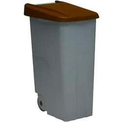 DENOX Abfallbehälter Recycle geschlossen 85 Liter. Farbe Braun.