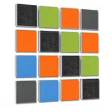 platino24 Akustikplatte 16 Elemente 3D-Set Colore Quadrat 27,5 x 27,5 cm Multicolore orange