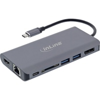 InLine 7-in-1 USB Typ-C Dockingstation, HDMI, DisplayPort, 3.2, SD-Kartenleser, PD 3.0 100W, MST
