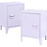 [en.casa] En.Casa, Nachttisch, Nachtschrank Inari 2er Set Türgriff rechts und links Lila