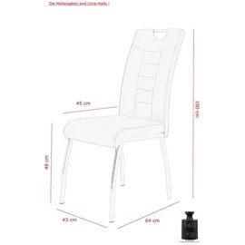 HELA Tische Esszimmerstuhl Andrea S Cappuccino gepolstert 2er-Set