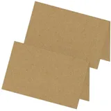 itenga Tischkarten 33102484, Kraftpapier, 24 Stück, Braun Blanko Hochzeit Geburtstag Feier Tischdeko Textur