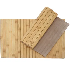 Mendler 2-teiliges Tischset HWC-E72, Platzdeckchen Tischmatte Platzset, Bambus abwaschbar flexibel 45x30cm