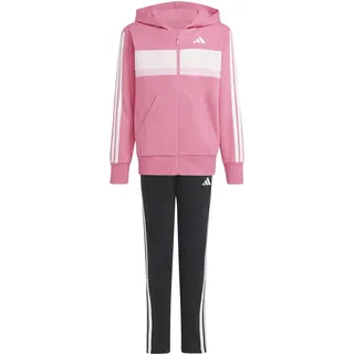 adidas Tiberio 3 Stripes Fleece Trainingsanzug Pink Fusion/White/Clear Pink 13-14 Years