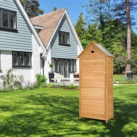 Costway Gartenschrank 0,8 x 0,45 x 1,76 m braun
