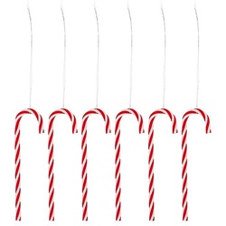 Zuckerstangen zum Hängen, rot-weiß, 13 cm, 6 Stück