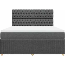 vidaXL Boxspringbett 180 x 200 cm Dunkelgrau