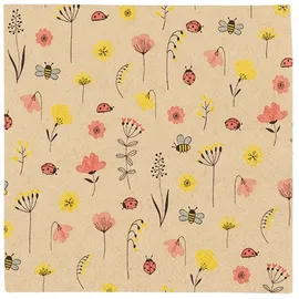 Home fashion Recyclingservietten „Ladybugs and Bees“, 33x33 cm, 2-lagig, Home Fashion®, 20 Stück