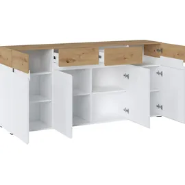 Home Affaire Sideboard HOME AFFAIRE "Rimini", braun (alpinweiß, artisan eiche), B:179,8cm H:85,7cm T:40cm, Holzwerkstoff, Sideboards, Sideboard, Breite 180 cm