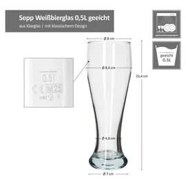 Mambocat Sepp Bierglas 0,5 l 6-tlg.