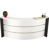 Kerkmann Empfangstheke BARI gebogen, weiß, anthrazit 257,5 x 122,5 x 112,0 cm