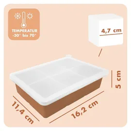 Blumtal Eiswürfelformen Silikon 3er Set - 6er Eiswürfelform mit Deckel - BPA-freie Silikon Eiswürfelform - Olivgrün - Olivgrün - Mineral Rot
