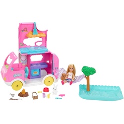 Barbie Puppen Fahrzeug Chelsea 2-in-1 Camper Spielset mit Puppe bunt