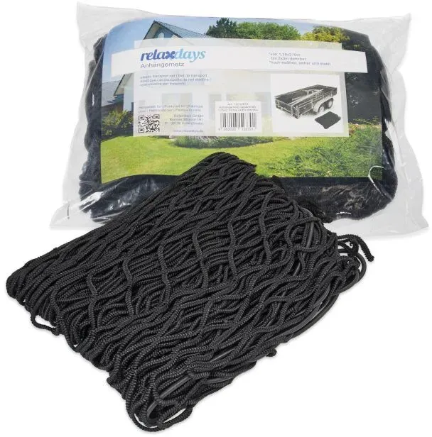 Relaxdays 8 x Anhängernetz 2x3m dehnbar Schwarz