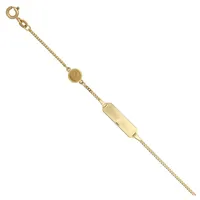 Schmuck Krone Goldarmband Schildband mit Engel, 585 Gelbgold, 14cm, Gold 585 goldfarben