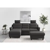 sit&more Ecksofa »Farö L-Form«, inklusive Federkern, wahlweise mit Bettfunktion und Bettkasten, grau