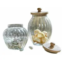 Loberon Glasdose 2er Set Vionnée, Zwei Größen, Mundgeblasen, Nostalgischer