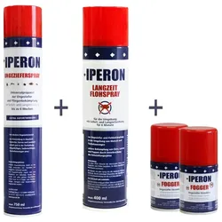 IPERON® 750 ml Ungezieferspray & 200 ml Fogger & 400 ml Flohspray im Set