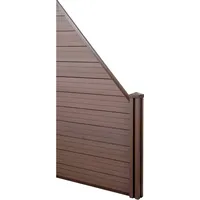Mendler WPC-Sichtschutz Sarthe, Windschutz Zaun, WPC-Pfosten Erweiterungselement schräg rechts,