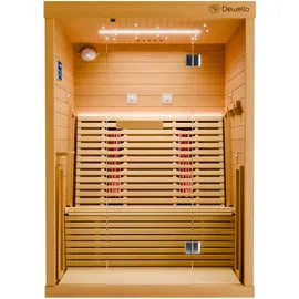 Dewello PALERMO 135x120 für 1-2 Personen aus Hemlockholz mit Vollspektrumstrahlern