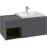 Villeroy & Boch Villeroy und Boch Subway 3.0 Waschtisch-Unterschrank C571L1VM 100,1x42,25x51,6cm, mit LED/Griff Volcano black, taupe