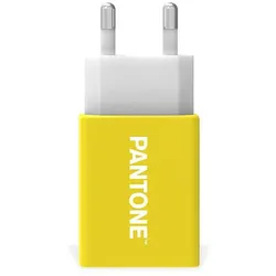 PANTONE Wand Ladegerät gelb 2.1A   Schnelles und effizientes Aufladen   maximale Stromstärke von 2,1 A   leicht und kompakt