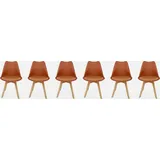 sweeek 6 Skandinavische Stühle Mit Holzbeinen - Sweeek