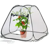 Royal Gardineer Kompaktes Pop-Up-Gewächshaus, klar, universal, 80 x 70 x 80 cm