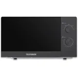 Telefunken Mikrowelle Solo Mikrowellengerät Klein mit 20 L Garraum 700 W 5 Leistungsstufen Schwarz B-MW-20-G-B