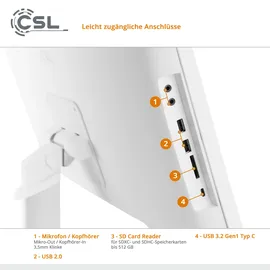 CSL All-in-One PC »Unity U24-AMD«, weiß
