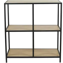 Braunes Bücherregal aus Metall mit Holzregalen