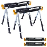 WORHAN Arbeitsbock Gerüstbock Sägebock Böcke Klappbock Doppelpack (2 Stück) Schnell Verstellbare Antirutsch-Füße Stahl 1180kg verstellbar S600A