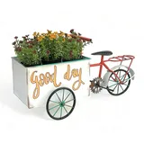 DanDiBo Ambiente Blumenfahrrad 46 x 24,5 x 21 cm Weiß/Rot