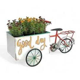 DanDiBo Ambiente Blumenfahrrad 46 x 24,5 x 21 cm Weiß/Rot