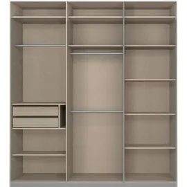 Rauch Schwebetürenschrank RAUCH "Kleiderschrank Schrank Garderobe Wäscheschrank BESTSELLER KEPAN", grau (seidengrau), B:203cm H:230cm T:62cm, Holzwerkstoff, Schränke, Schwebetürenschrank, inkl. Schubladen-Einsatz und extra Einlegeböden MADE IN GERMANY