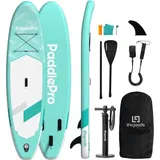 LifeGoods SUP Board Allround Compact, aufblasbares Stand-Up-Paddle-Board für Einsteiger und Kinder 300x76 cm, 100 kg, Mintgrün – komplettes SUP... - Grün