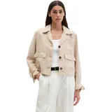 Marc O'Polo Kurzjacke MARC O'POLO "mit aufgesetzten Taschen", Damen, Gr. 44, sandpaper, Obermaterial: 100% Leinen, unifarben, regular fit, normaler Saum, Jacken Kurzjacke