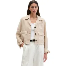 Marc O'Polo Kurzjacke MARC O'POLO "mit aufgesetzten Taschen", Damen, Gr. 44, sandpaper, Obermaterial: 100% Leinen, unifarben, regular fit, normaler Saum, Jacken Kurzjacke