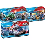 PLAYMOBIL 6873-8-70577 City Action 3er Set Polizei - Blau