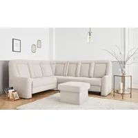 Ecksofa SIT & MORE "Melissa L-Form" Sofas Gr. B/H/T: 257cm x 107cm x 217cm, Struktur fein, langer Schenkel rechts, ohne Bettfunktion-ohne Schubkasten, beige (linen) klassisches Polsterprogramm, wahlweise Bettfunktion und Schubkasten