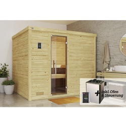 WEKA Massivholzsauna »BERGEN 4«, BxHxT: 245,5 cm x 205 cm x 195 cm - braun