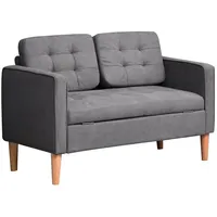 Homcom 2-Sitzer Sofa mit Kissen Grau 117 x 62 x 78 cm