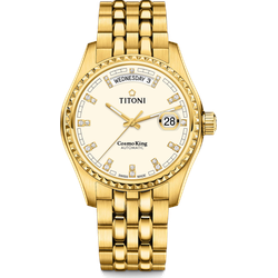 Titoni Herren Cosmo 797 G-541 - silber,-,Gelbgold - 40mm