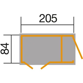 Weka Multibox mit Regalsystem 2,05 x 0,84 m anthrazit/weiß