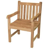 LINDER EXCLUSIV Stabiler Gartensessel Picadelly in Premium Teak mit Armlehnen