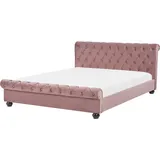 Wasserbett Samtstoff rosa 160 x 200 cm AVALLON