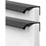 2 Stück Versteckte Schrankgriffe Aluminium,Unsichtbare Griffe ,Möbelgriffe,Kabinett Griffe Schrankgriffe Fingerkantenzuggriff Schwarz für Kleiderschrank, Schlafzimmer Schwarz (Overall length 600mm)